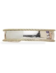 CleverSilvers 14mm Sterling Silver/Brass Rope Edge Cuff