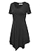 MBJ WT638 Short Sleeve Shirts for Womens Tops Casual V-Neck Summer Clothes Asymmetrical Tunic Blouses XXXL Black