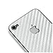 Carbon fiber Skin Full Body Sticker for Apple iPhone 4S (SILVER GREY COLOR)