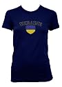 (Cybertela)Ukraine Flag Crest Junior Girl's T-shirt Country Pride Shield Tee