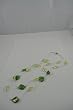 Necklace Double Chain Murano Beads 3 inch extentions GREEN