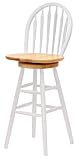 Winsome Wood 30-Inch Windsor Swivel Seat Barstool, Natural/White