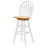 Winsome Wood 30-Inch Windsor Swivel Seat Barstool, Natural/White