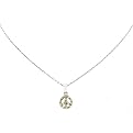 Large Cubic Zirconia Peace Sign Pendant - Clear