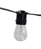 String Light Company Aspen 48-Ft Outdoor Commercial String Lights with 24 Sockets and 24 Clear S14 Bulbs, 16 Gauge Black Cord