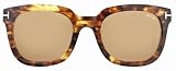 Tom Ford FT0198 Campbell Sunglasses Color 52J Amber Havana/Light Brown