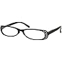Sunoptic Rd1 Black Reading Glasses - Diamante - Strength +1.50 Including Case