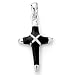 Perfectly Unique Solid Sterling Silver Rhodium Plated Cross Pendant With Synthetic Onyx.