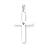 14k White Gold .02ct. Diamond Cross Pendant