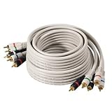 Steren Python - Video / audio cable - component video / audio - RCA (M) - RCA (M) - 12 ft - double shielded - ( RG-59 ) - satin ivory