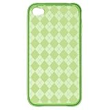 New Apple Iphone 4 TPU Skin Green Checker Access To Charging And Headset Ports Still Accessible