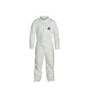 DuPont Tyvek TY120S  Disposable Coverall, Open Cuff, White, 2XL (Pack of 6)