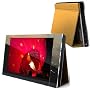 ALBUM 7 inch High-Resolution Digital Photo Viewer - Tan Leather Case and Silver Metal Case