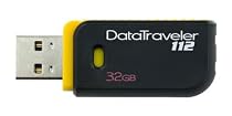 Kingston DataTraveler 112 - 32 GB USB 2.0 Flash Drive DT112/32GB (Black/Yellow)