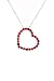 Sterling Silver Red Swarovski Crystal Open Heart Pendant,