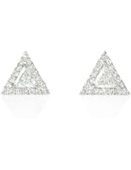 Diamond 18k White Gold Cluster Earrings