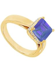 Sapphire and Diamond Ring 14K Yellow Gold - 1.00 CT TGW