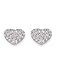Heart Shaped Puffed CZ Cubic Zirconia Pave Sterling Silver Stud Earrings