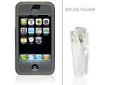 HANDHELD CARRYING CASE - FOR CELLULAR PHONE - SILICONE - BELT CLIP - BLACK