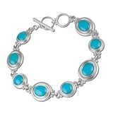 Sterling Silver Sleeping Beauty Turquoise Link Bracelet