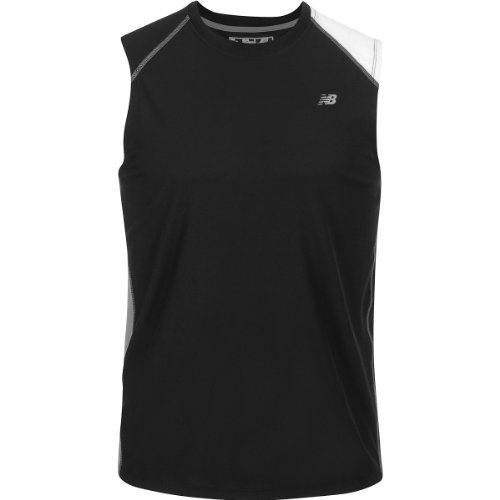 New Balance Men's NP Sleeveless Running Top,Black,X-Large