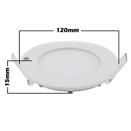 Lemonbest Dimmable 6 Watts LED Panel Light with LED Driver , Round Ceiling Recessed Downlight Fixture, Cool White