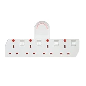 TeckNet 4 Way Multi-Socket Plug Adaptor - Turn 1 socket into 4