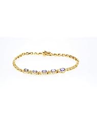 14K Yellow Gold Diamond/Tanzanite Bracelet