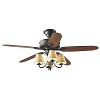 Hunter 22710 Cortland 54-Inch Five-Dark Cherry/Walnut Oak-Blades-Ceiling Fan, New Bronze