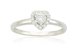 Sterling Silver Heart Cluster Diamond Ring (0.15 cttw, I-J Color, I2-I3 Clarity), Size 7