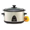 West Bend 84396 6-Quart Oval Electronic Crockery Cooker, Stainless Steel