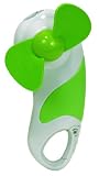O2-COOL,  Hand held Carabiner Fan with light with batteries green
