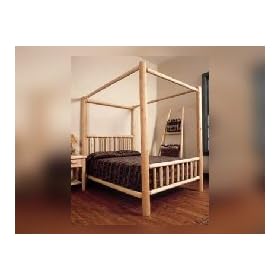 Double Cumberland Bay Canopy Bed - Old Adirondack 271D