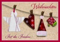 Christmas Place of Peace *coloured envelope with Pendant-Angel x 17 x 12 CM