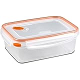 Sterilite 03221106 Ultra-Seal Food Storage Container, See-Through lid & base with Tangerine Accents, 6-Pack