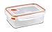 Sterilite Ultra-Seal 8.3 Cup Rectangle, Airtight Food Storage Container, Latching Lid, Microwave and Dishwasher Safe, Clear With Orange Gasket, 6-Pack