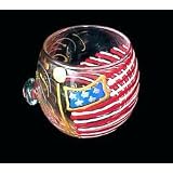 America's Flag Design - Hand Painted - 5 oz. Votive with candle by 