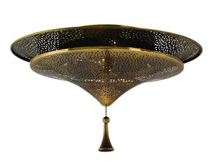 Corbett-Lighting 118-32 Nirvana - Two Light Flush Mount, Bombay Brass Finish