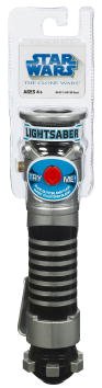 Childrens Toyshop  Toys : Star Wars The Clone Wars Blue Basic Lightsaber with Black & Grey Handle