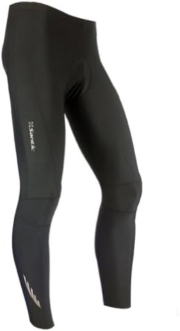 Santic Mens Cycling Tights Bicycle Long Pants 4D Coolmax Padded Black