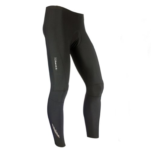Santic Mens Cycling Tights Bicycle Long Pants 4D Coolmax Padded Black