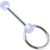 UV Light Blue DOORKNOCKER Barbell Tongue Ring