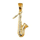 1001 Bijoux - Pendentif saxophone plaqu� or