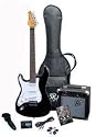 SX RST 3/4 LH BK Left Handed Short Scale Guitar Package with Amp, Carry Bag and Instructional DVD
