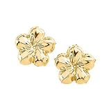 14KY Gold Flower Earring Jacket 13mm Diameter