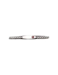 Sterling Silver Medical Alert ID Mariner Chain Bracelet - Length 7 Inch