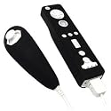 Permium Protective Black Silicone Skin Slip-on Cover Case for Nintendo Wii Remote Controller & Nunchuk