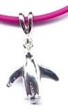 13 Fuschia Penguin Necklace Sterling Silver Jewelry