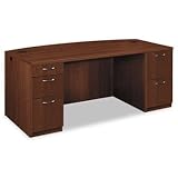 HON® Park Avenue Collection® Laminate Double Pedestal Bow Front Desk DESK,DBLEPED,72X36,CY (Pack of2)