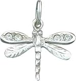 Sterling Silver Crystal Dragonfly Charm
